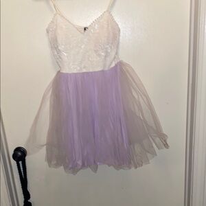 Lavender and white Bal arena dress